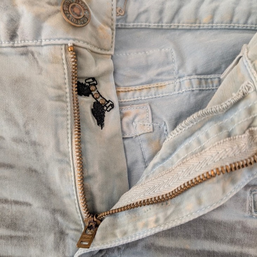 Robin's Jean Motard Moto 36x33 Light Blue Denim #SP5475 Made in U.S.A. EUC - Picture 9 of 10